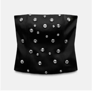Zara Black Embellished Top